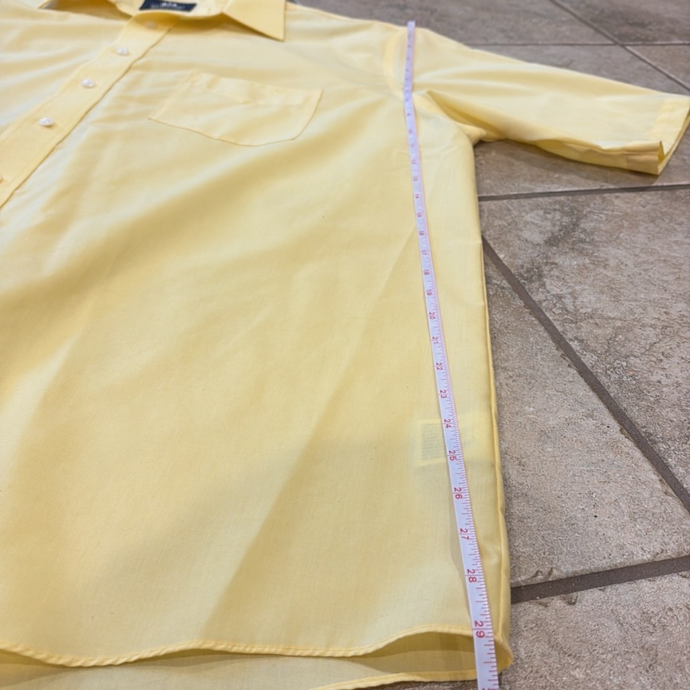 STAFFORD Super Shirt Men's Yellow Short Sleeve Dress Shirt - Picture 6 of 7